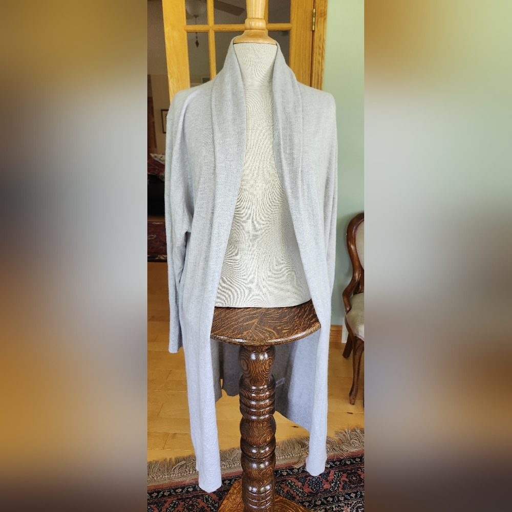 NWT Nordstrom Leith Size XL Open Front Long Cardigan Sweater, Gray Light Heather